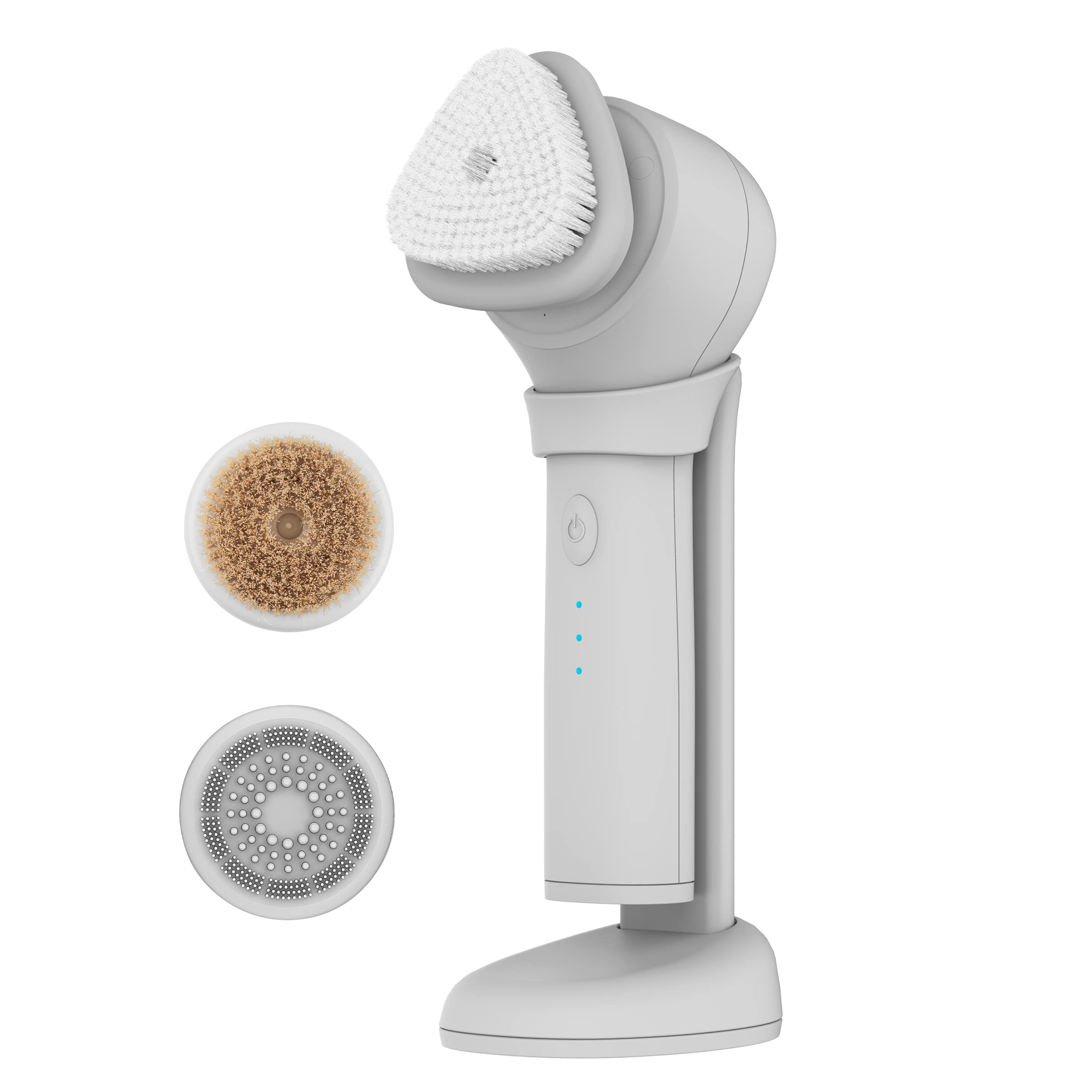 SKN by Conair Daily Glow Sonic Facial Brush, All-in-One Facial Brush Includes 3 Interchangeable Attachments for Complete Cleansing, Exfoliation, and Rejuvenation